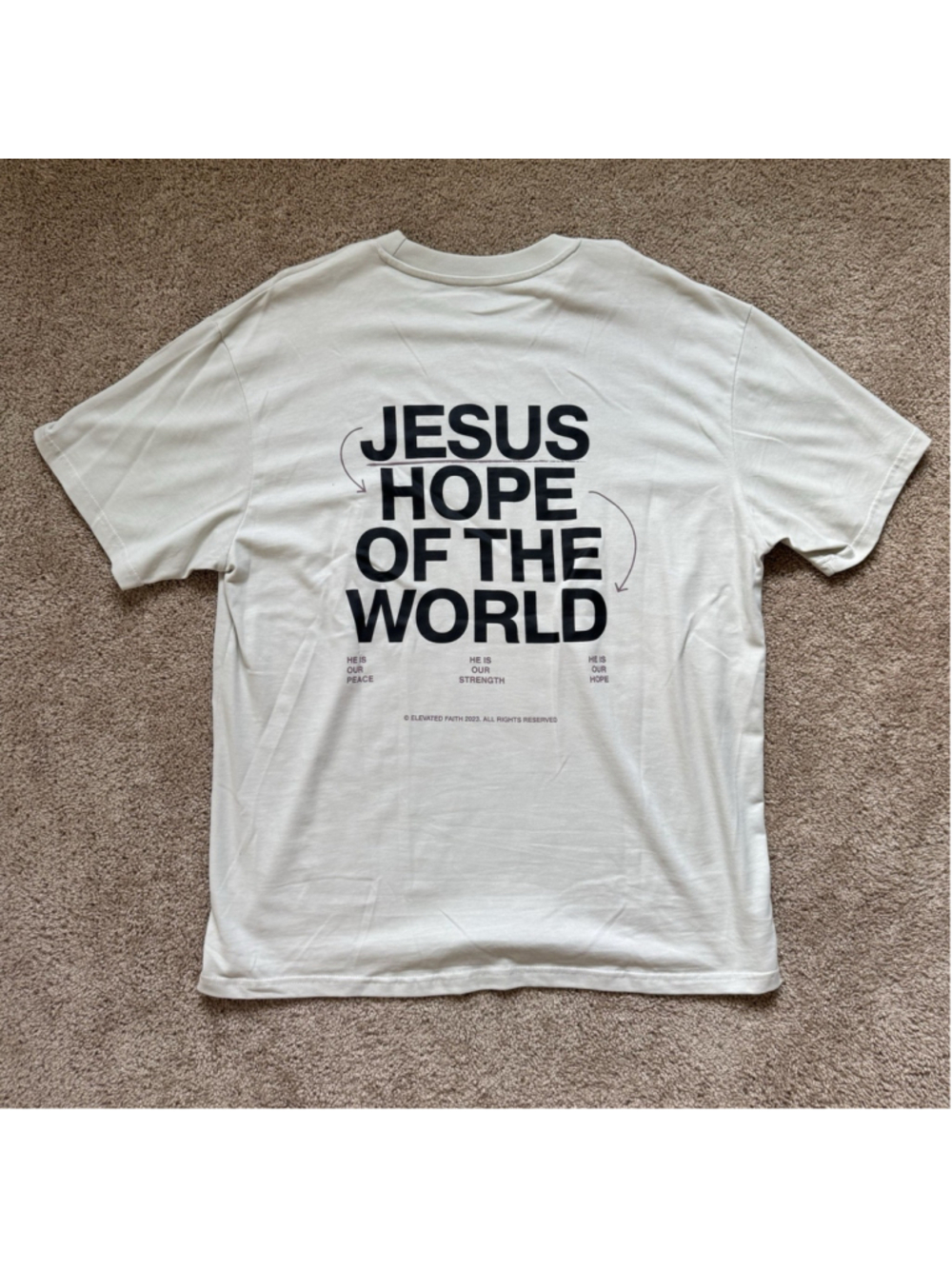 Elevated Faith Men's Relaxed Fit Jesus T-Shirt XXL Crew Neck Cotton Relaxed Fit